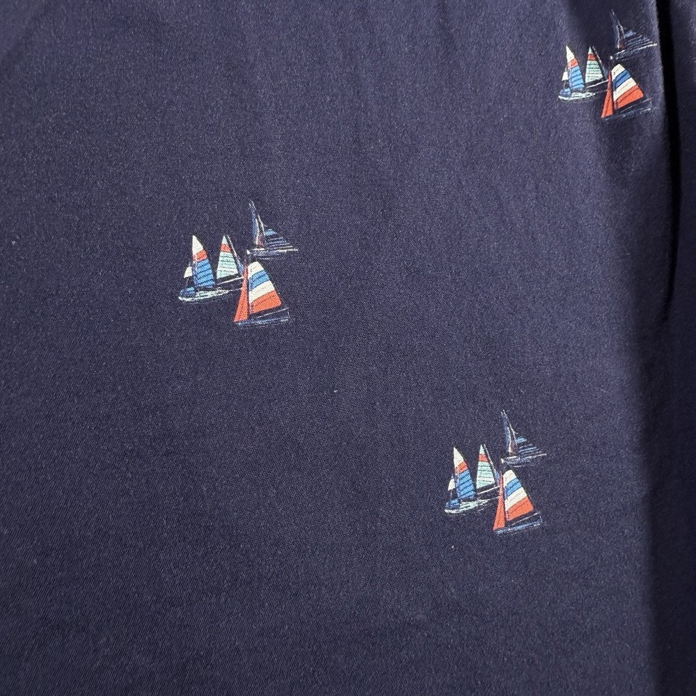 Chubbies Nautical By Nature Men's Large Sailboat Allover Print 1/4 Button - Picture 7 of 8